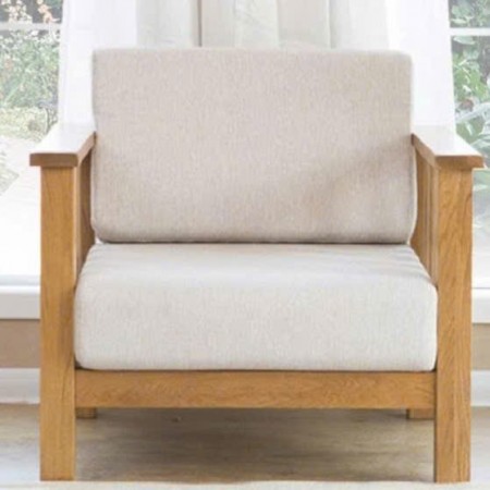 Slatted Oak : Ghế Sofa Đơn Gỗ Sồi Kèm Nệm